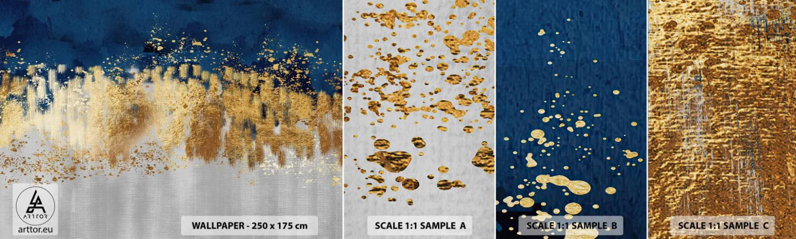 Fototapeten Muster Selbstklebend Deluxe Sticker - Moderne Komposition mit Glanz - Stück, Art Deco, Glanz - 100x30 cm