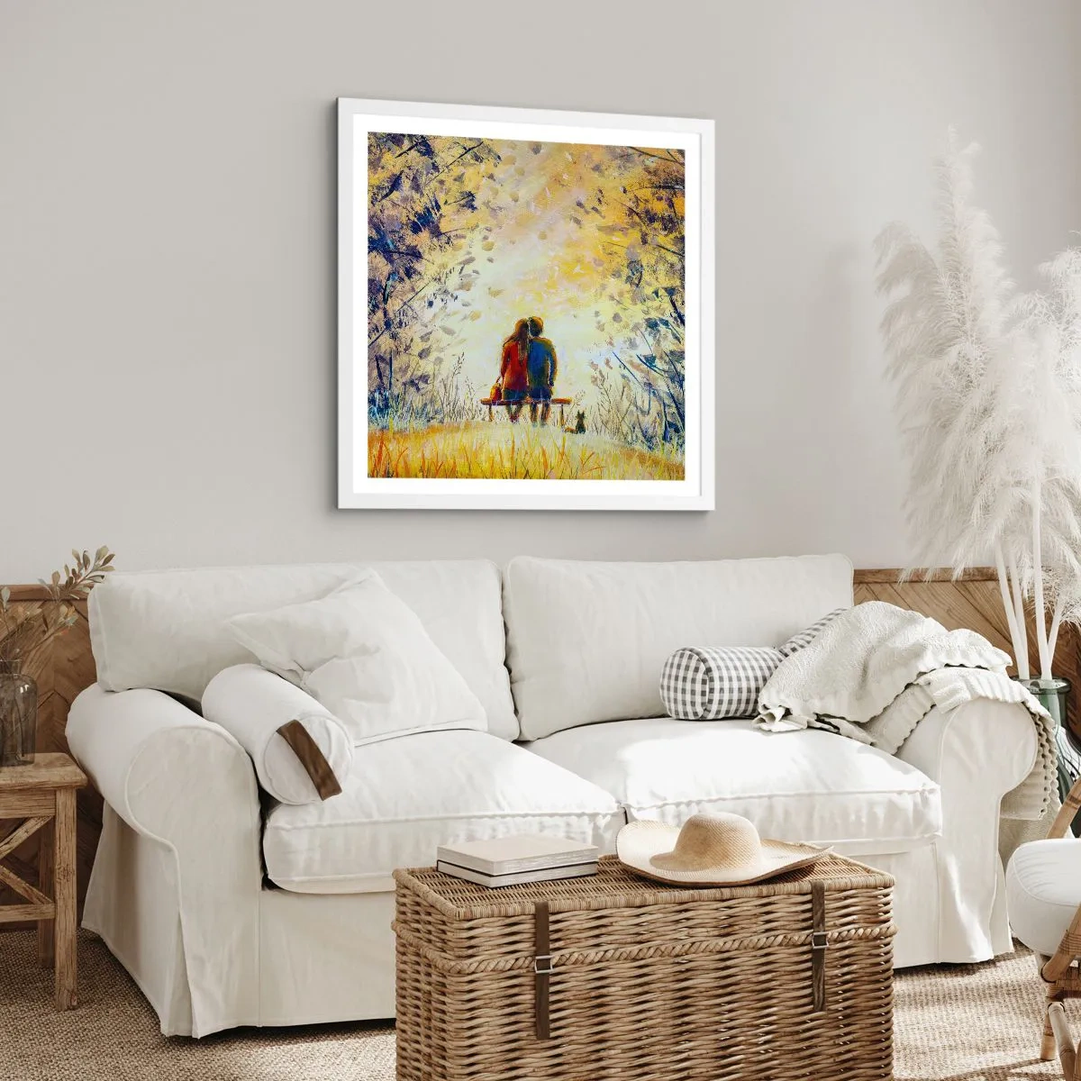 Poster in einem weißen Rahmen - Magischer Augenblick - 40x40 cm