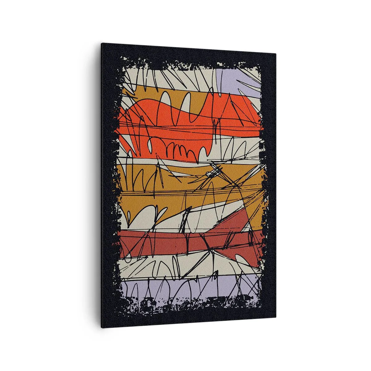 Bild auf Leinwand - Leinwandbild - Abstrakte Komposition in intensiven Farben - 70x100cm - Spontane Komposition - Moderne Wanddekoration für Wohnzimmer und Schlafzimmer ARTTOR