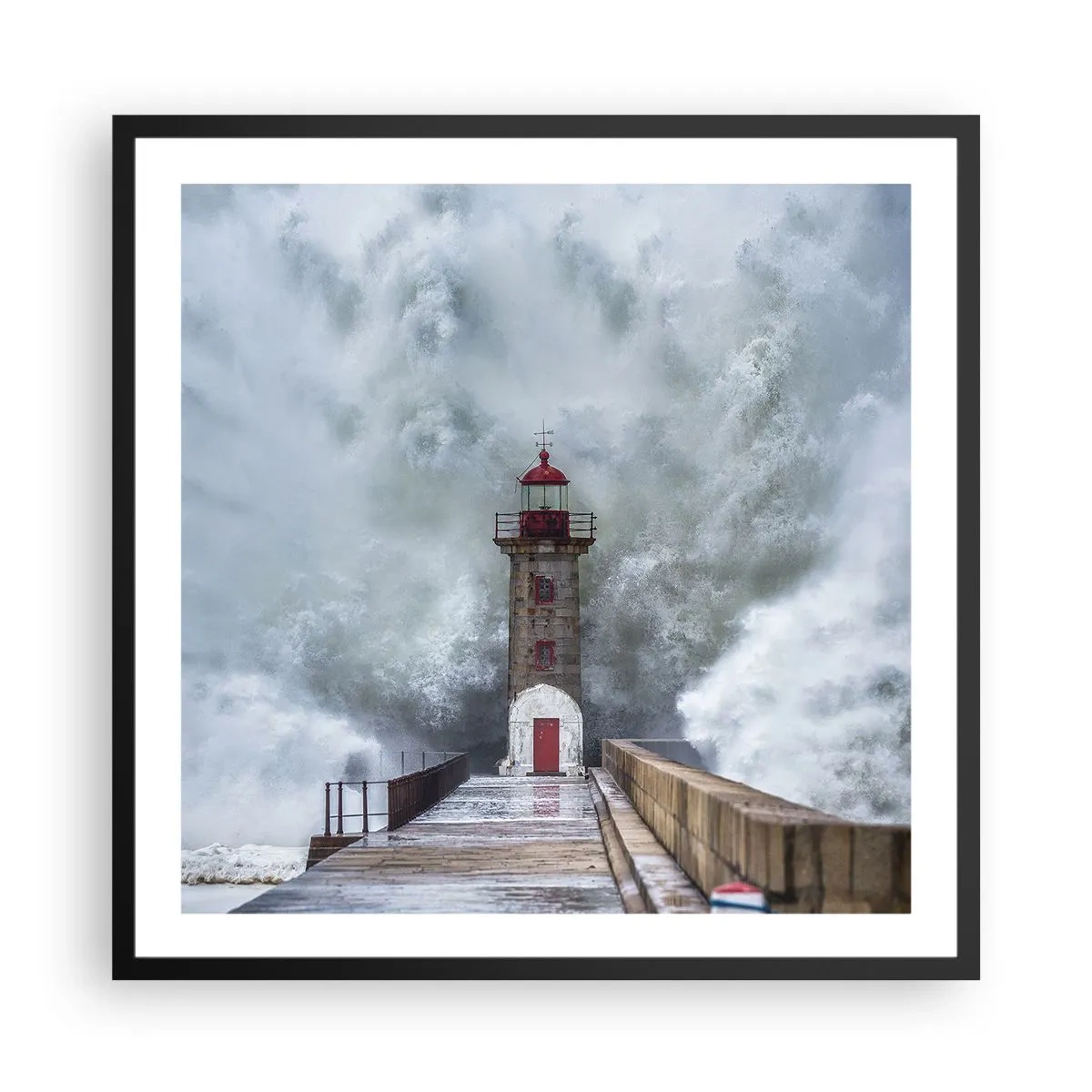 Poster in einem schwarzem Rahmen - Das Rauschen des Wassers, der Lärm wird wehen - 60x60 cm