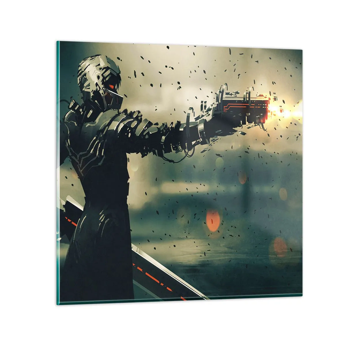 Glasbild - Bild auf glas - Tödliche Waffe - Dein ganz eigener Terminator - 30x30 cm