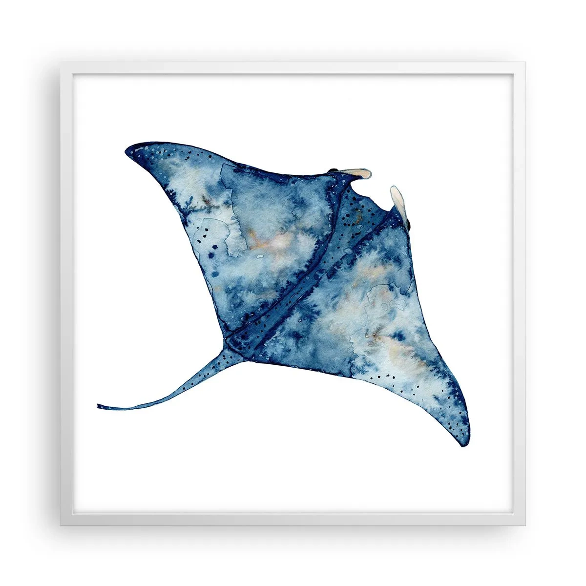 Poster in einem weißen Rahmen - Leben im Blau - 60x60 cm