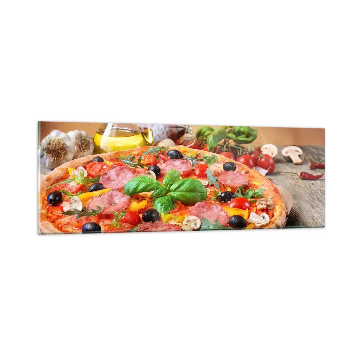 Glasbild - Bild auf glas - Mit echtem italienischem Flair - 90x30 cm