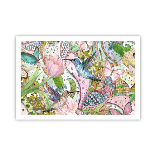 Poster - Verstrickt in Weinreben - 91x61 cm