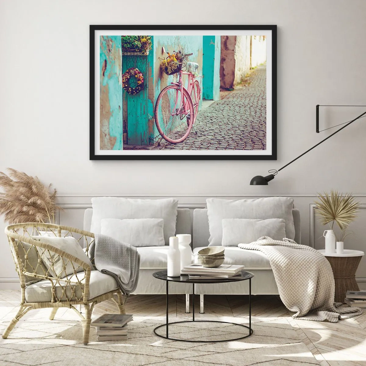Poster in einem schwarzem Rahmen - Ich komme gleich wieder - 91x61 cm