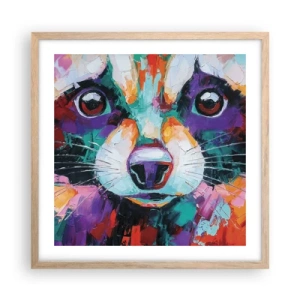 Poster in einem Rahmen aus heller Eiche - Nur gute Emotionen - 50x50 cm