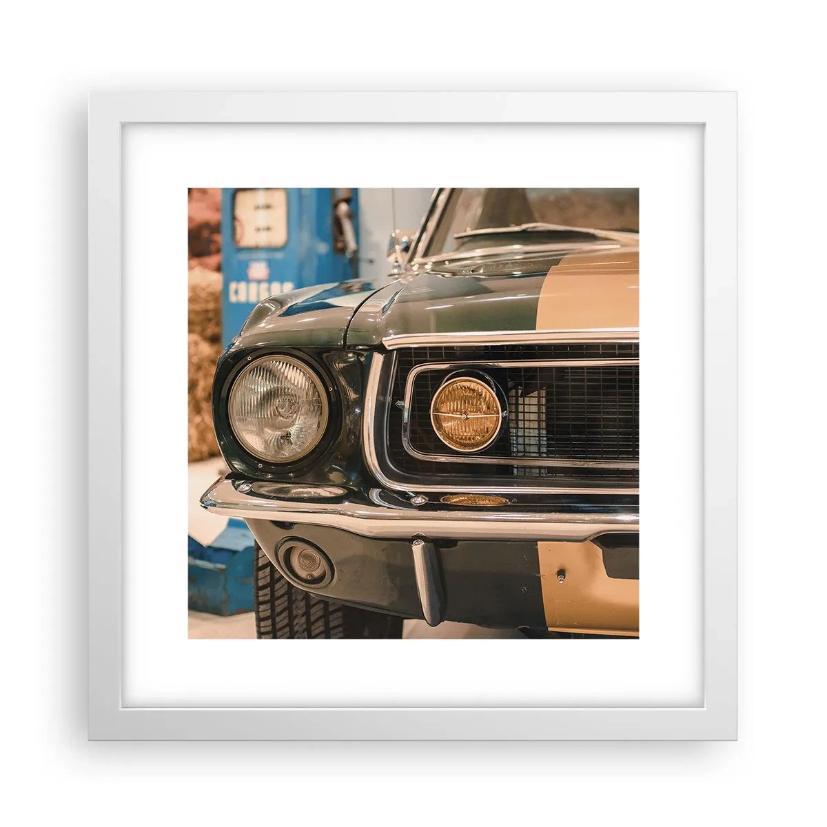 Poster in einem weißen Rahmen - Treffen mit einer Legende - 30x30 cm