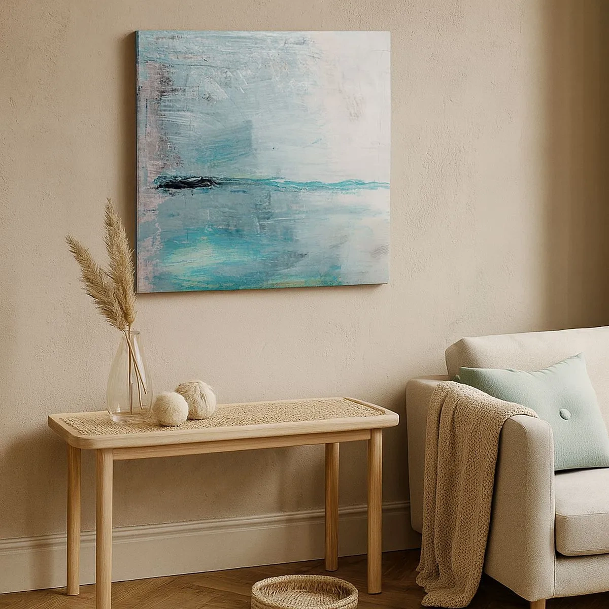 Bild auf Leinwand - Leinwandbild - Horizontal in Blau - 30x30 cm