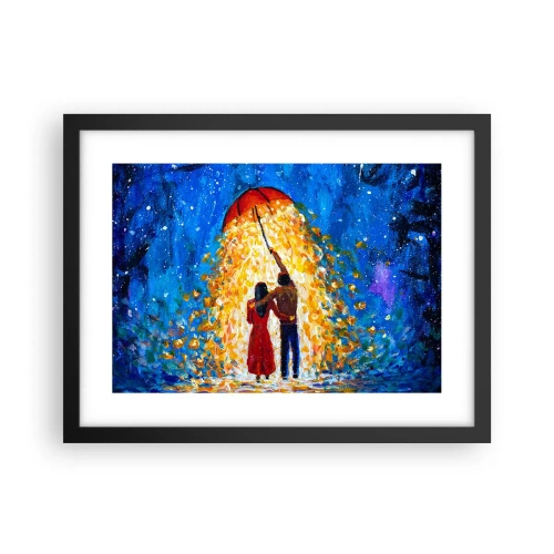 Poster in einem schwarzem Rahmen - Zauber eines Regenabends? - 40x30 cm