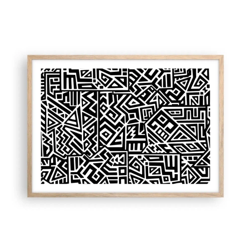 Poster in einem Rahmen aus heller Eiche - Präkolumbianische Komposition - 70x50 cm
