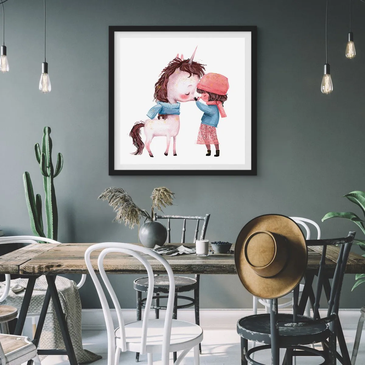 Poster in einem schwarzem Rahmen - Ein Wintermärchen - 60x60 cm