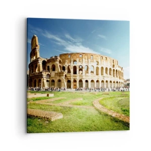 Bild auf Leinwand - Leinwandbild - Wir können immer noch das Knallen der Waffe hören - 70x70 cm