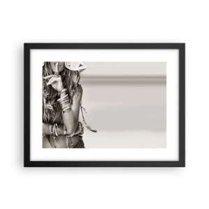 Poster in einem schwarzem Rahmen - Wieso ein Mädchen - 40x30 cm