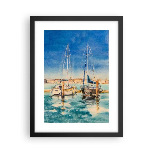 Poster in einem schwarzem Rahmen - Sonnige Lagune - 30x40 cm