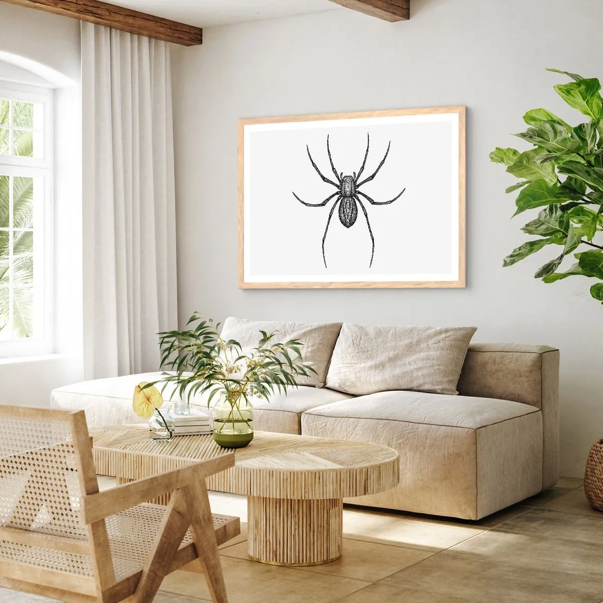 Poster in einem Rahmen aus heller Eiche - Beunruhigende Präzision - 50x40 cm