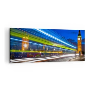 Bild auf Leinwand - Leinwandbild - Unter den wachsamen Augen von Big Ben - 100x40 cm