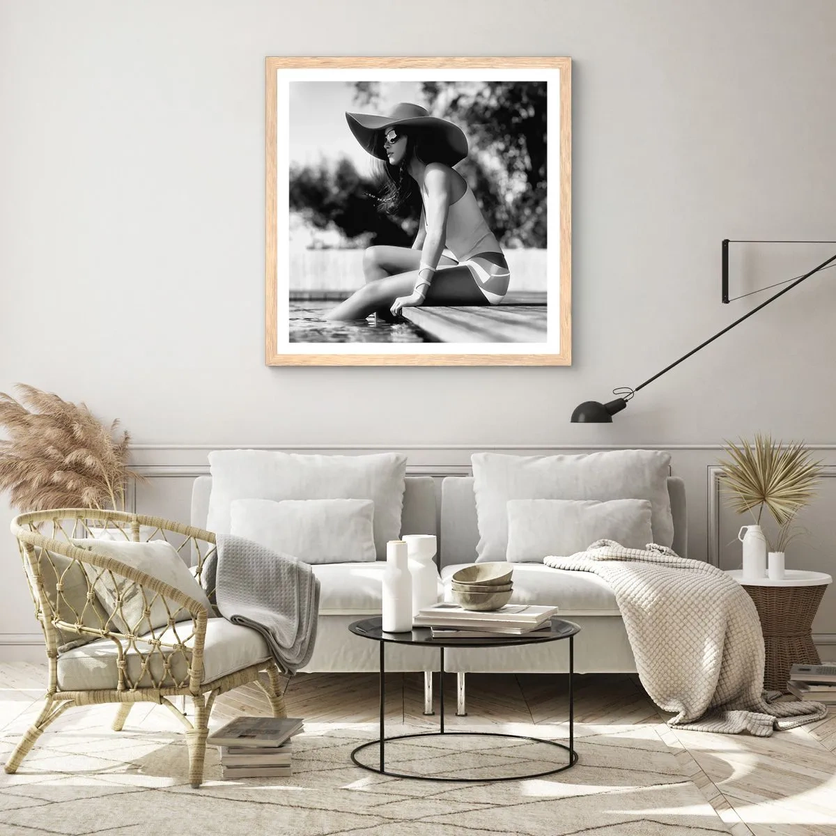 Poster in einem Rahmen aus heller Eiche - Sommertraum - 50x50 cm