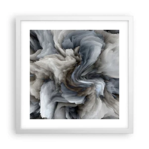 Poster in einem weißen Rahmen - Stein und Blume - 40x40 cm