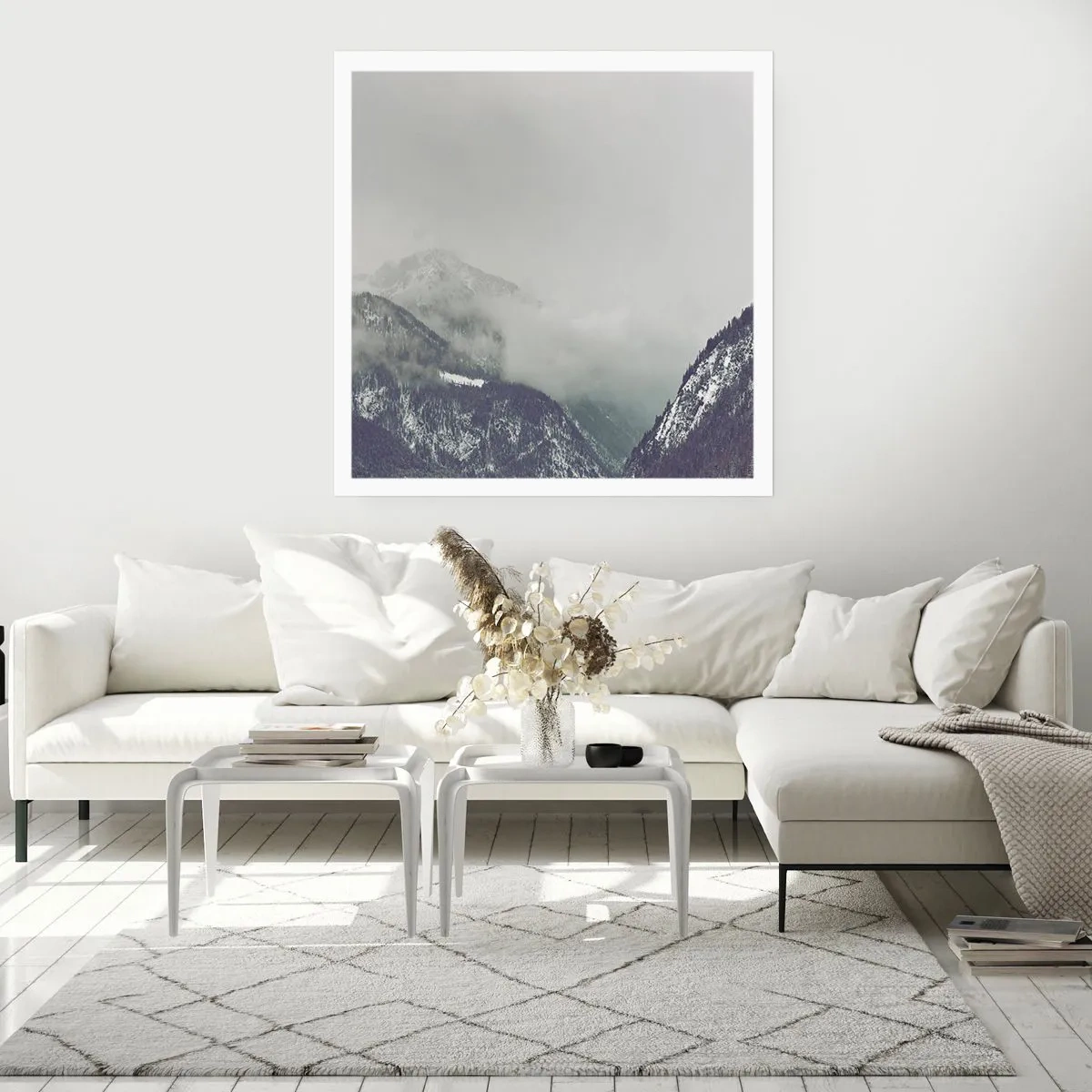 Poster - Nebliges Tal - 30x30 cm