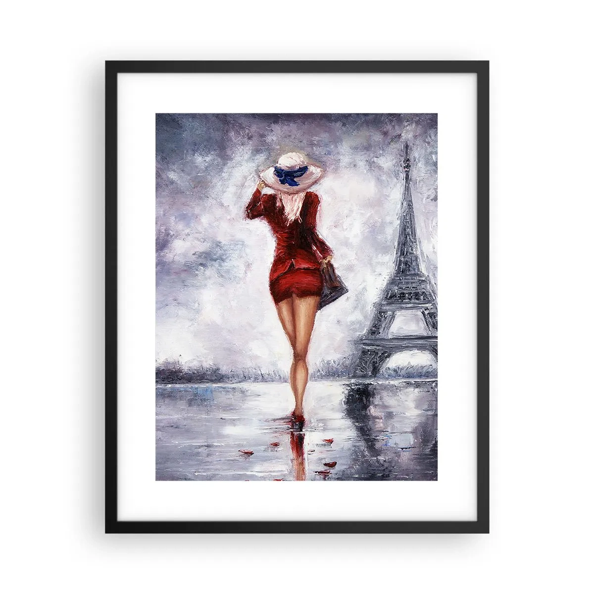 Poster in einem schwarzem Rahmen - Pariser Symbole - 40x50 cm