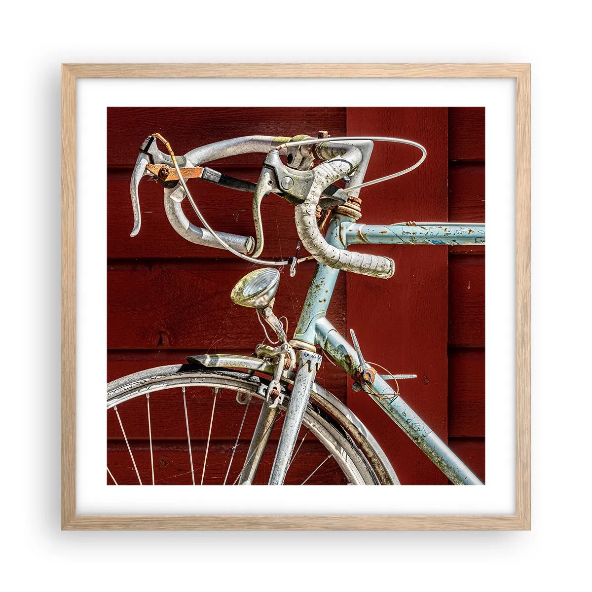 Poster in einem Rahmen aus heller Eiche - Geschaffen um zu siegen - 50x50 cm