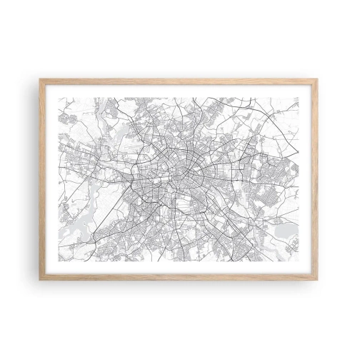 Poster in einem Rahmen aus heller Eiche - Berliner Blume - 70x50 cm
