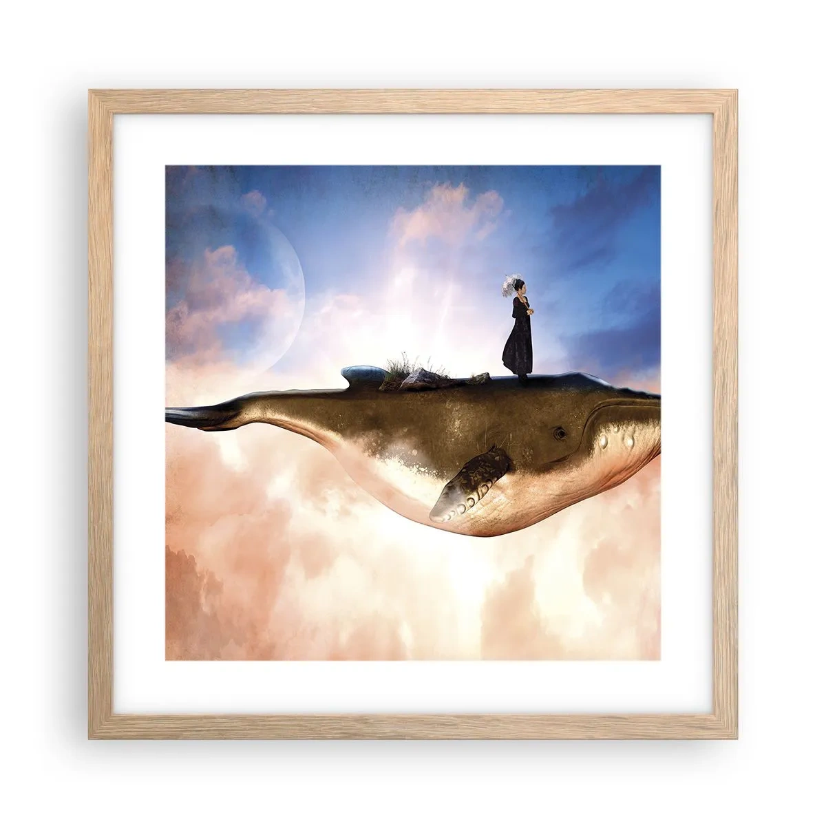 Poster in einem Rahmen aus heller Eiche - Eine echte Reise - 40x40 cm