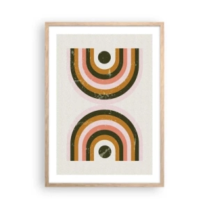 Poster in einem Rahmen aus heller Eiche - Zwillingsabstraktion - 50x70 cm