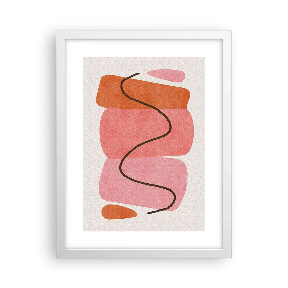 Poster in einem weißen Rahmen - Sanfte Bewegung der Formen - 30x40 cm