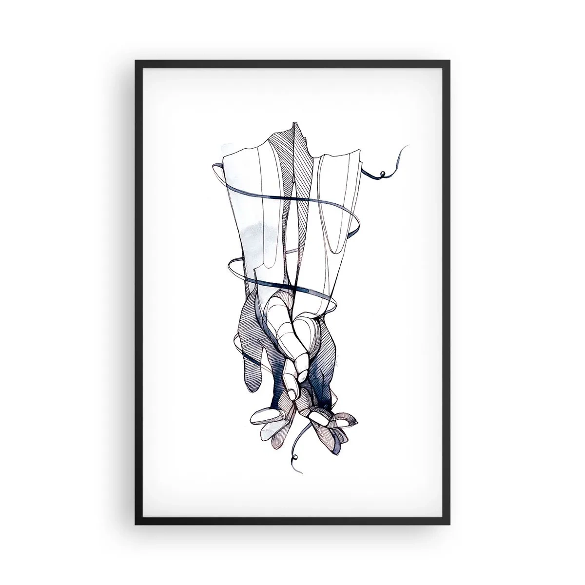 Poster in einem schwarzem Rahmen - Touch-Studie - 61x91 cm