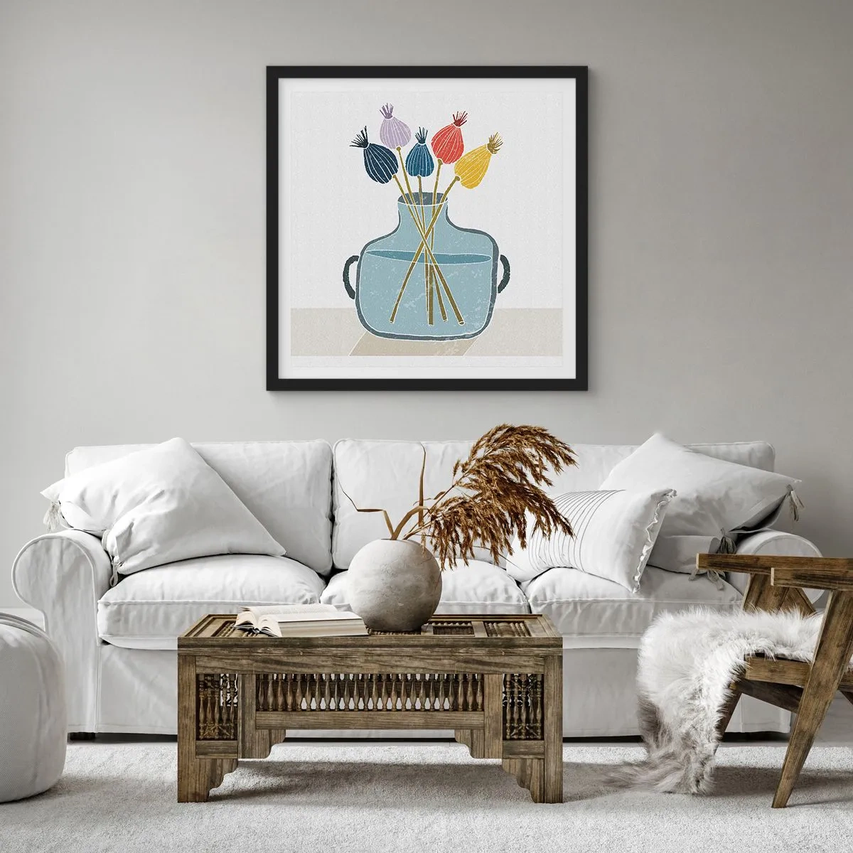 Poster in einem schwarzem Rahmen - Es ist mucksmäuschenstill - 50x50 cm