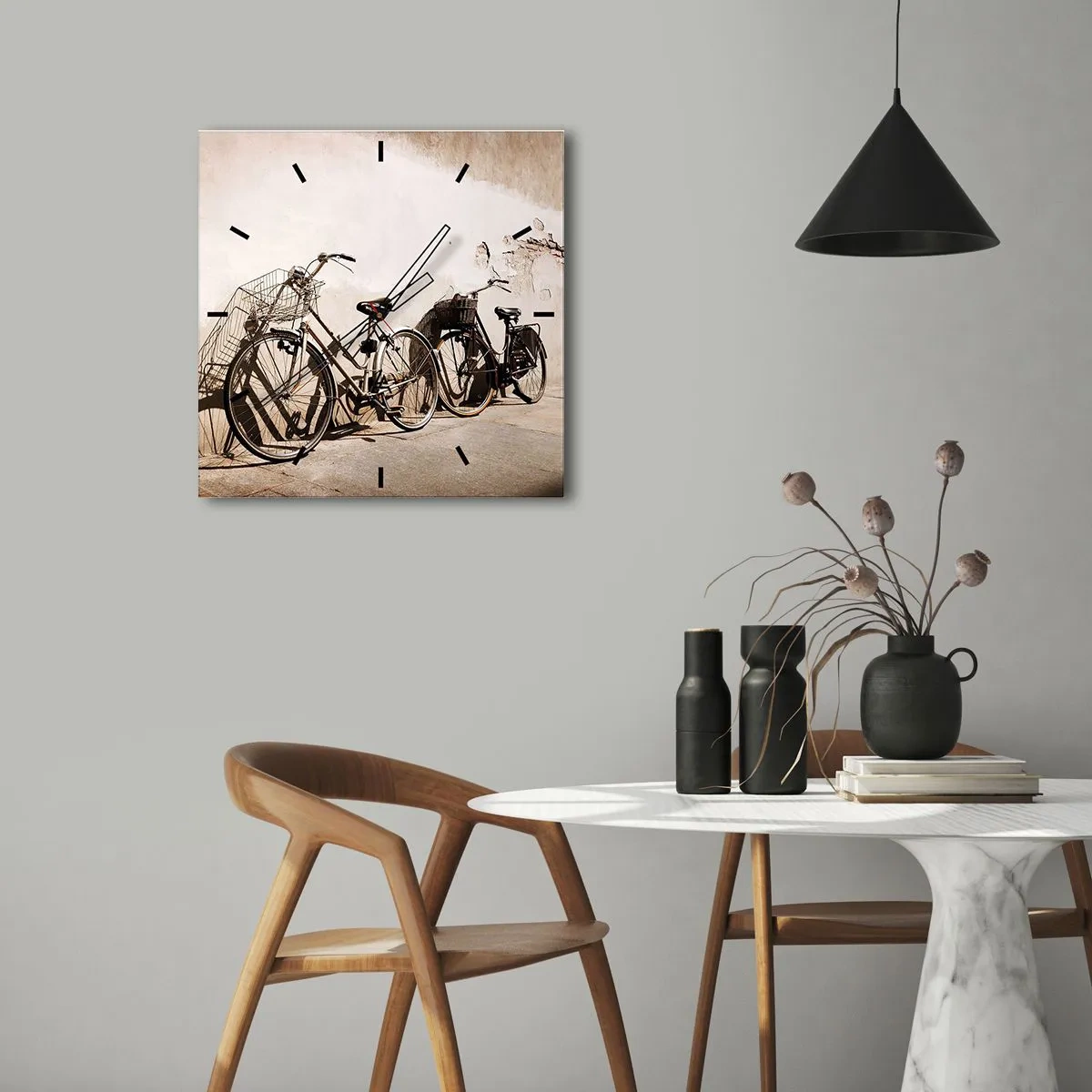 Wanduhr - Glasuhr - Der unvergessliche Charme der Vergangenheit - 30x30 cm