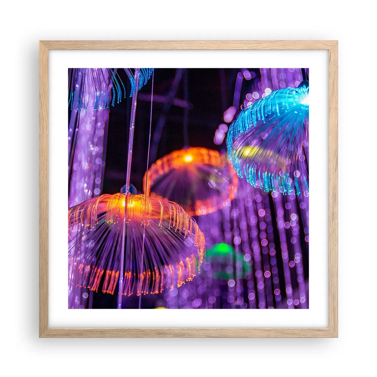 Poster in einem Rahmen aus heller Eiche - Lichtbrunnen - 50x50 cm
