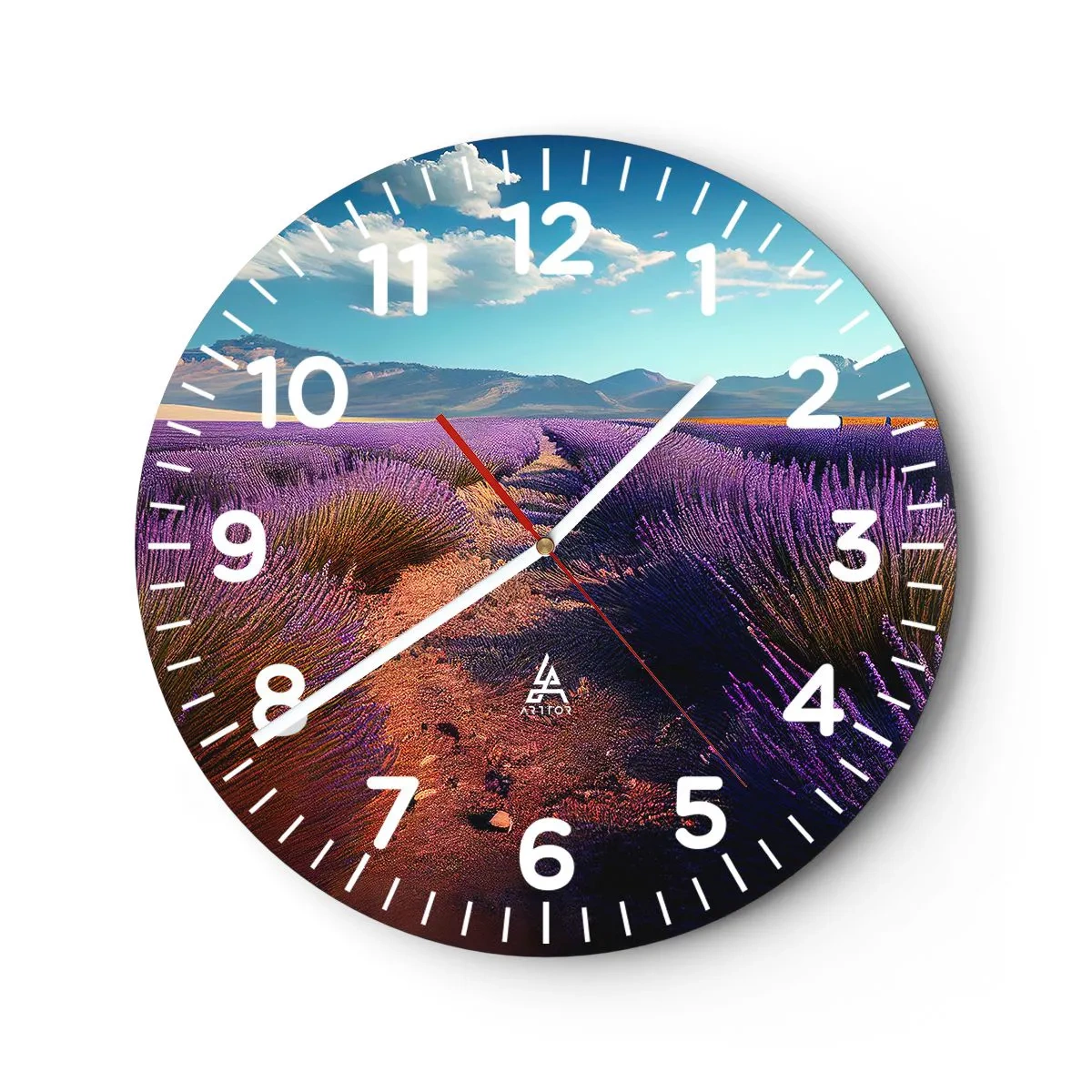 Wanduhr - Glasuhr - Duftende Felder - 30x30 cm