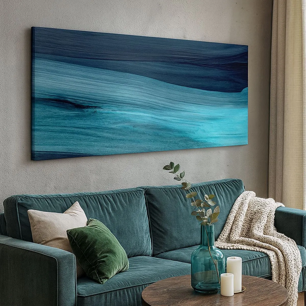 Bild auf Leinwand - Leinwandbild - Gehen Sie mit dem Strom - 100x40 cm