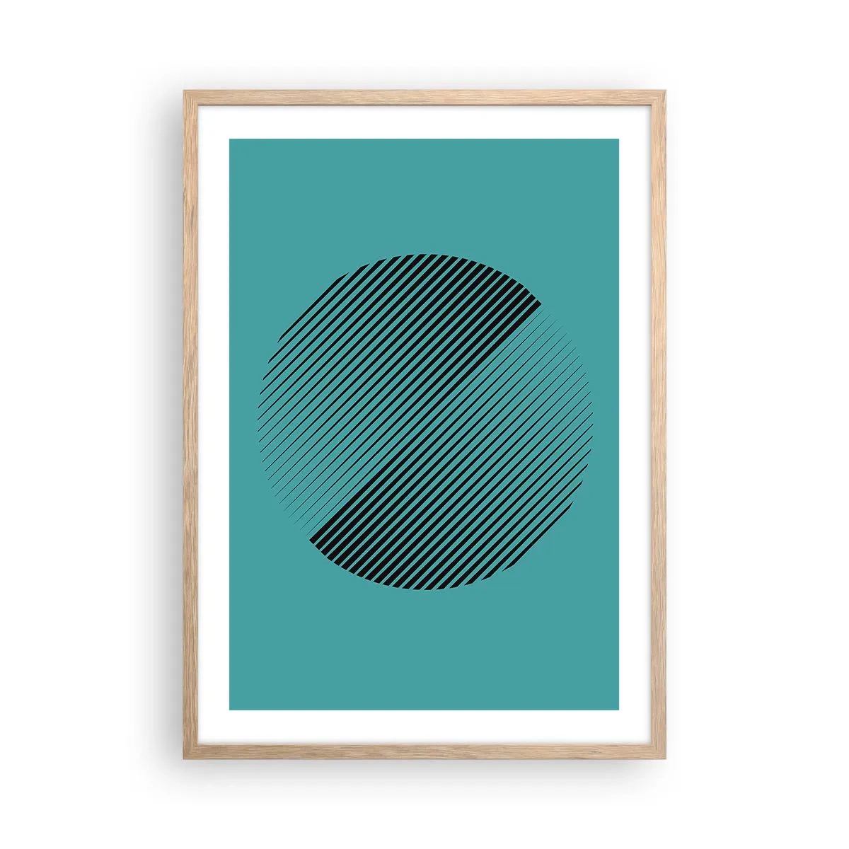 Poster in einem Rahmen aus heller Eiche - Kreis – eine geometrische Variante - 50x70 cm