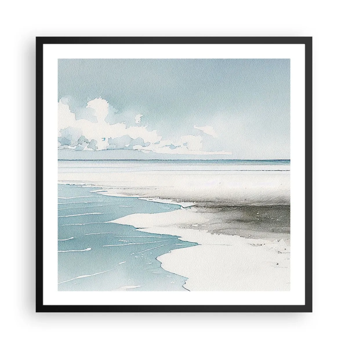 Poster in einem schwarzem Rahmen - Sanfte Flut - 60x60 cm