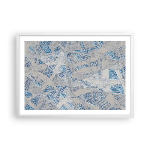 Poster in einem weißen Rahmen - In einem blaugrauen Labyrinth - 70x50 cm