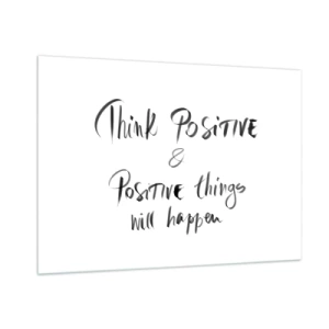 Glasbild - Bild auf glas - Eine motivierende Inschrift im minimalistischen Stil - 100x70cm - Wie soll man leben? - Moderne Wanddekoration für Wohnzimmer und Schlafzimmer ARTTOR