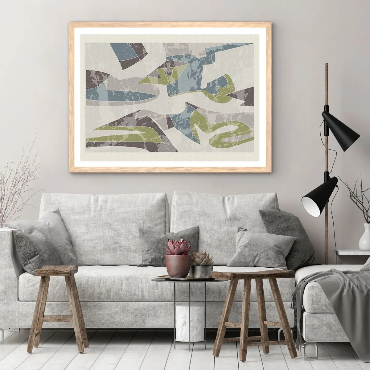Poster in einem Rahmen aus heller Eiche - Komposition hinter dem Glas - 100x70 cm