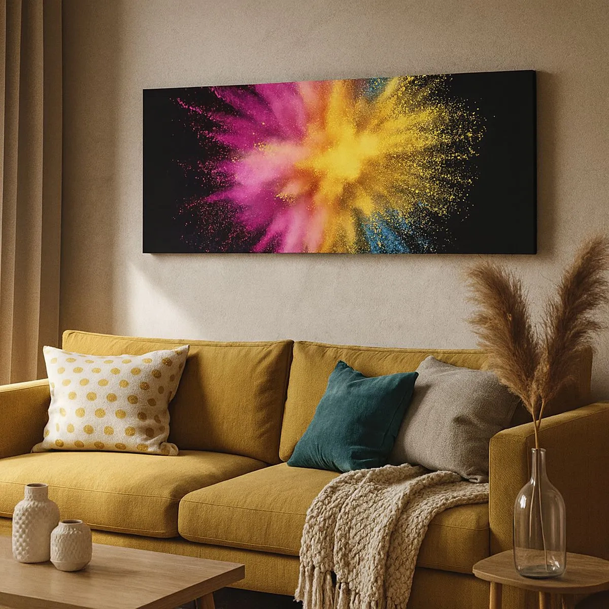 Bild auf Leinwand - Leinwandbild - Die Geburt der Farben - 100x40 cm