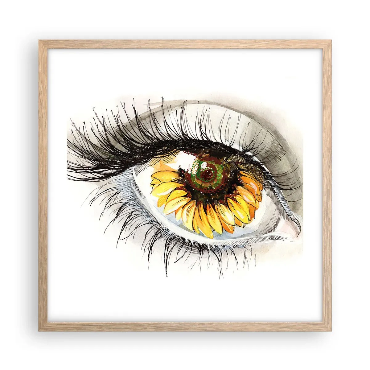 Poster in einem Rahmen aus heller Eiche - Ein Look so heiß wie der Sommer - 50x50 cm