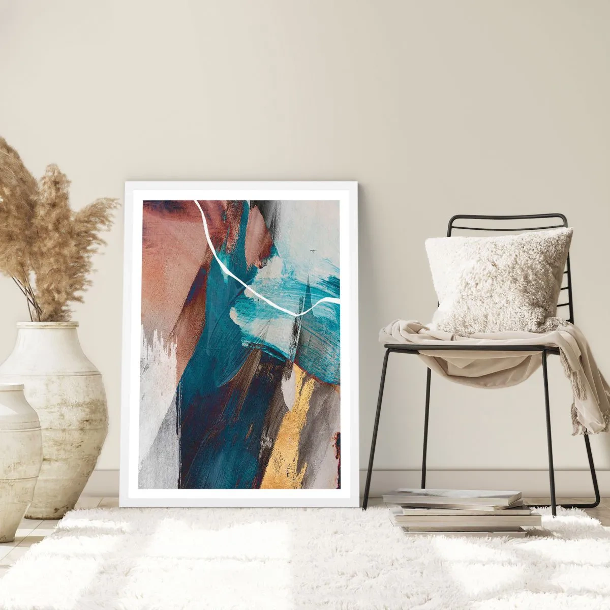 Poster in einem weißen Rahmen - Großzügig und mit Energie - 70x100 cm