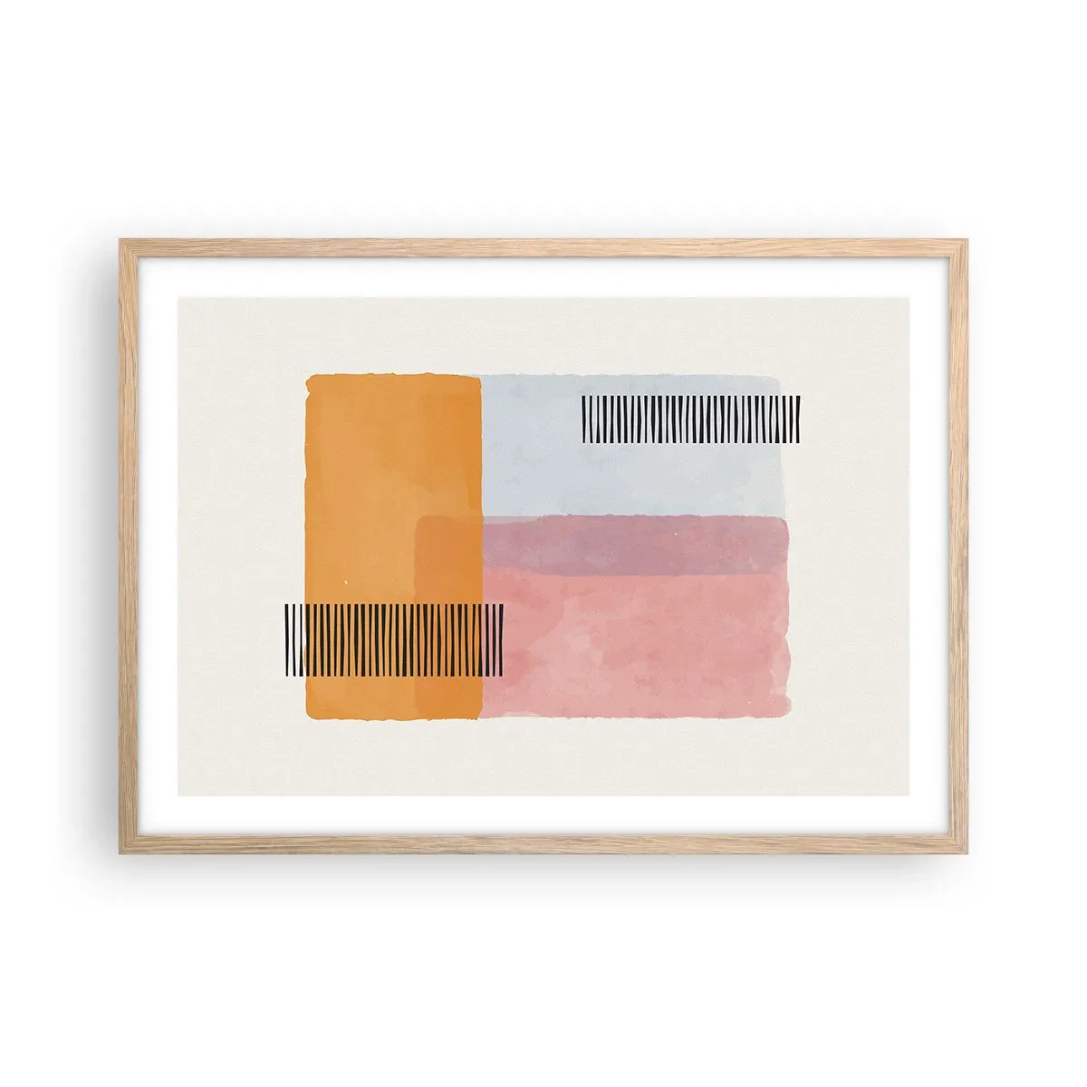 Poster in einem Rahmen aus heller Eiche - Von Ecke zu Ecke - 70x50 cm