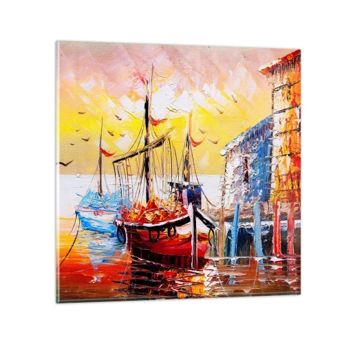 Glasbild - Bild auf glas - Glückliche Rückkehr - 30x30 cm