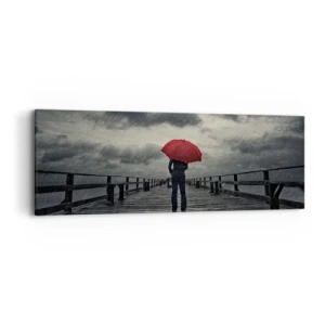 Bild auf Leinwand - Leinwandbild - Es ist egal, dass es regnet - 90x30 cm