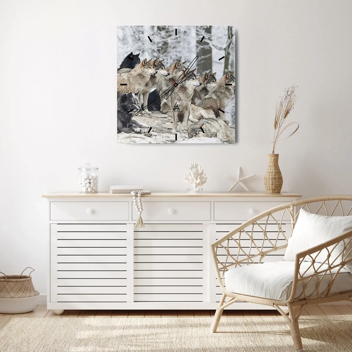 Wanduhr - Glasuhr - Familie und Freunde - 40x40 cm