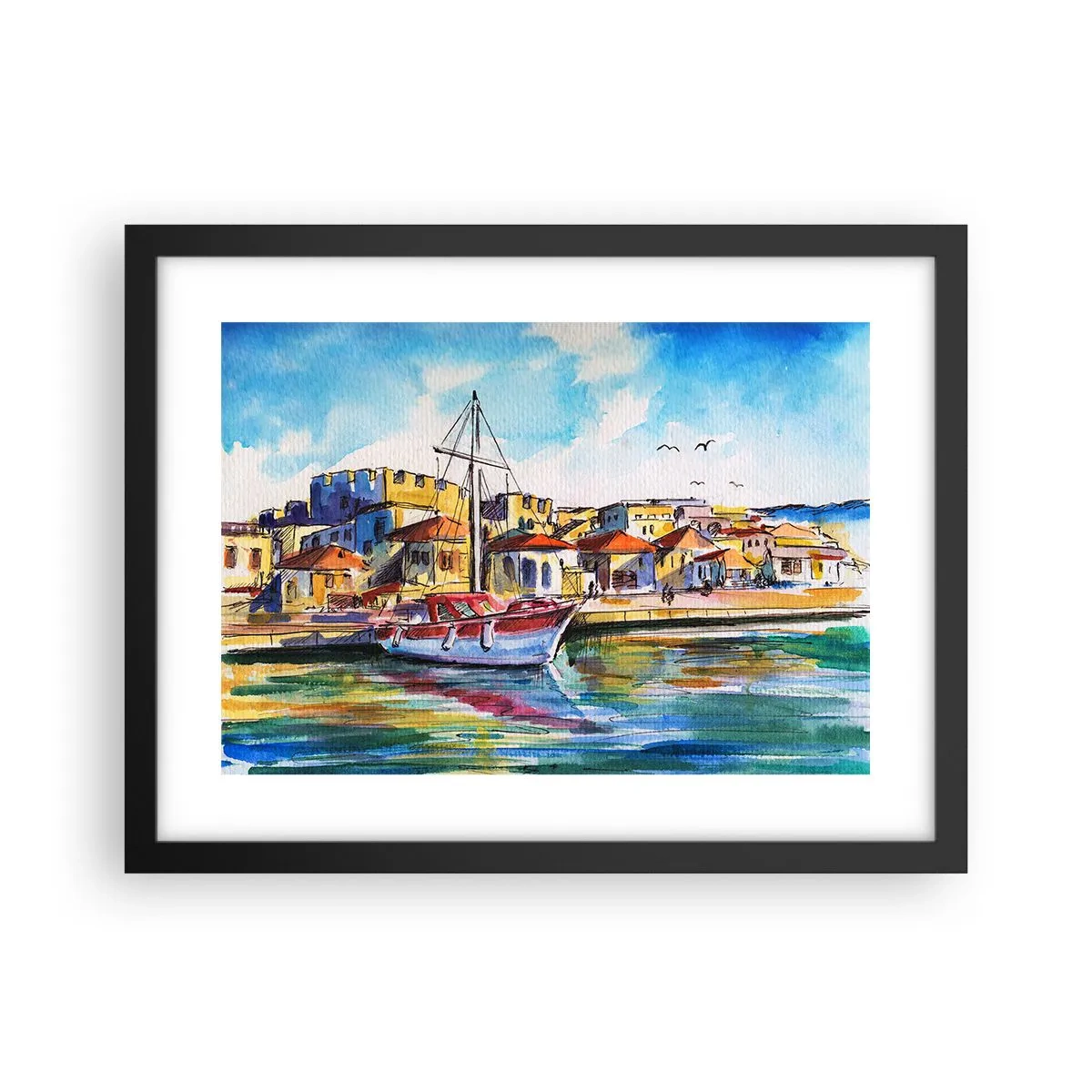 Poster in einem schwarzem Rahmen - Regenbogennachmittag - 40x30 cm