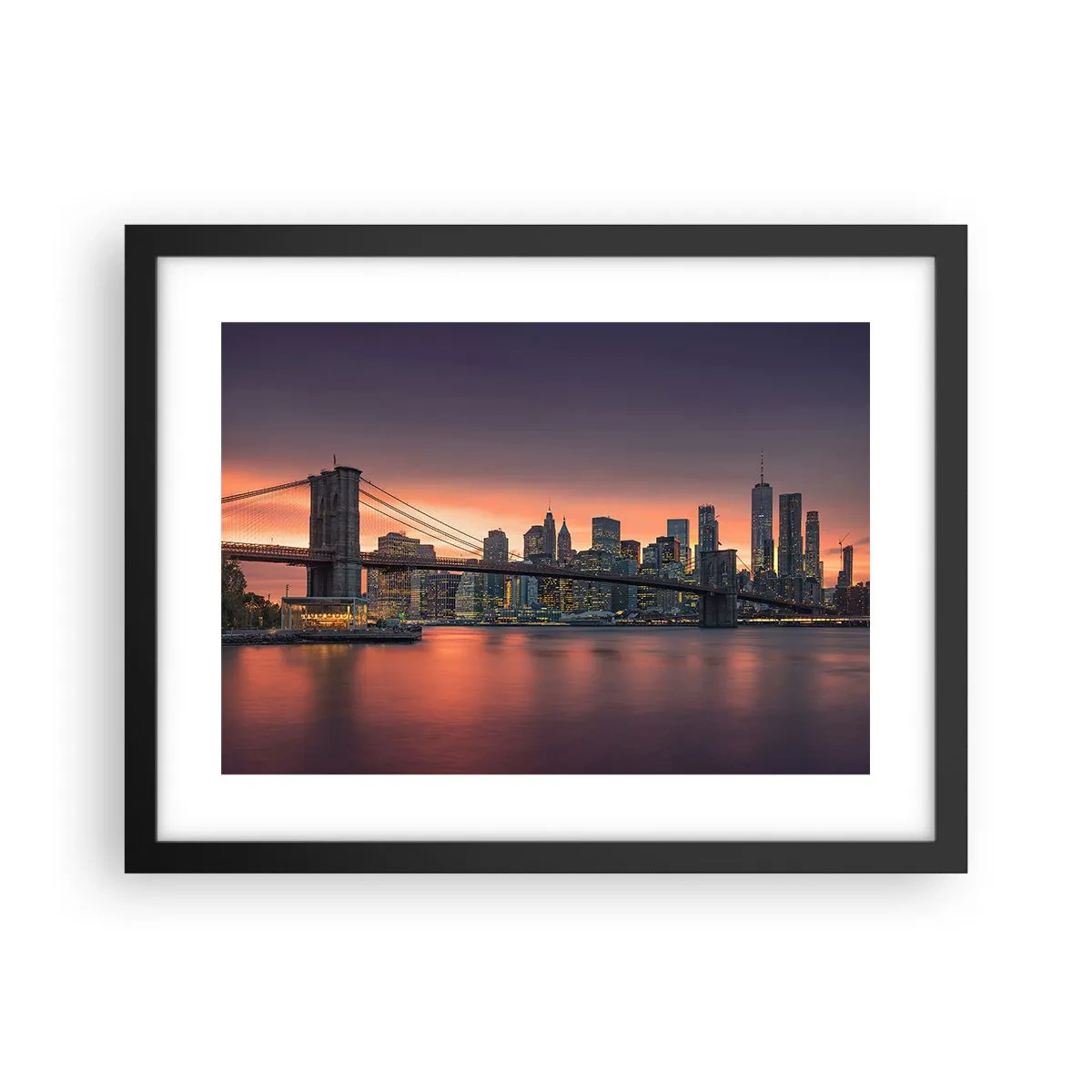 Poster in einem schwarzem Rahmen - Eingetaucht in lila Stille - 40x30 cm