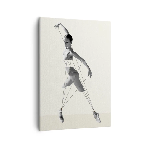 Bild auf Leinwand - Leinwandbild - Ballerina in geometrischer Interpretation mit Linien - 50x70cm - Im Theater der Welt - Moderne Wanddekoration für Wohnzimmer und Schlafzimmer ARTTOR